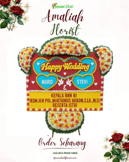 Papan Bunga Pernikahan Wania